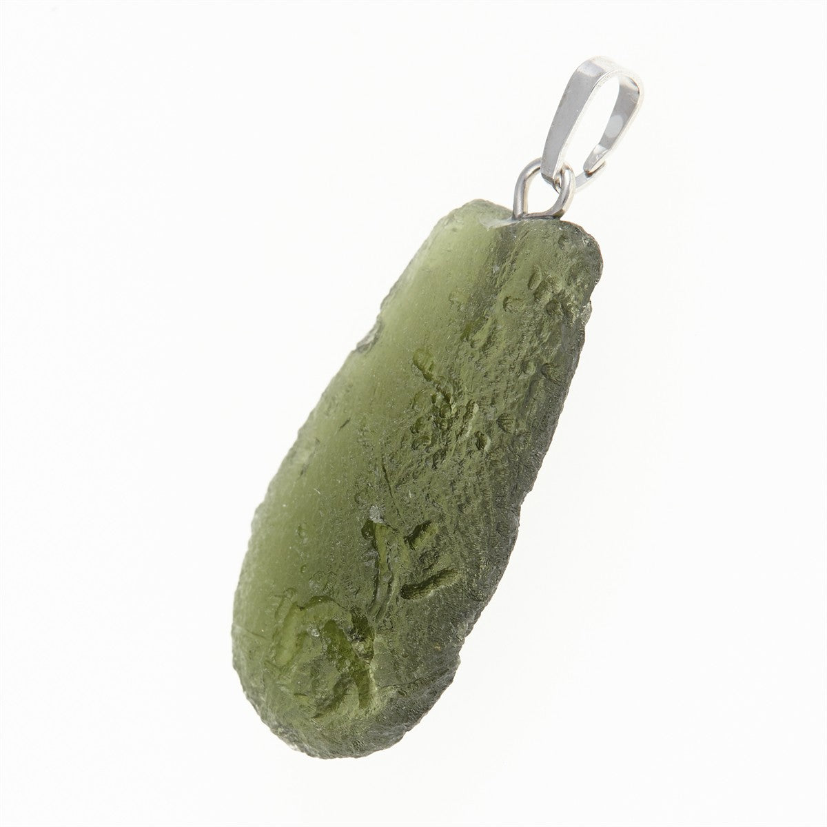 Silver pendant with moldavite 12389