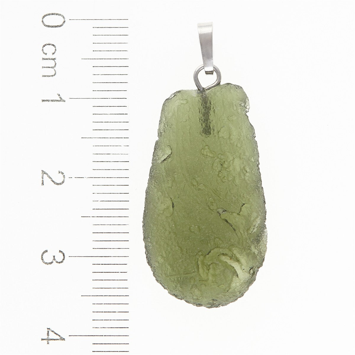 Silver pendant with moldavite 12389