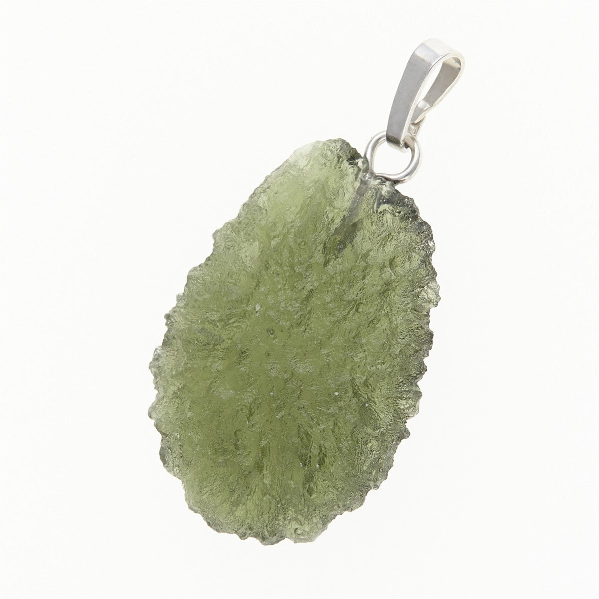 Silver pendant with moldavite 12393