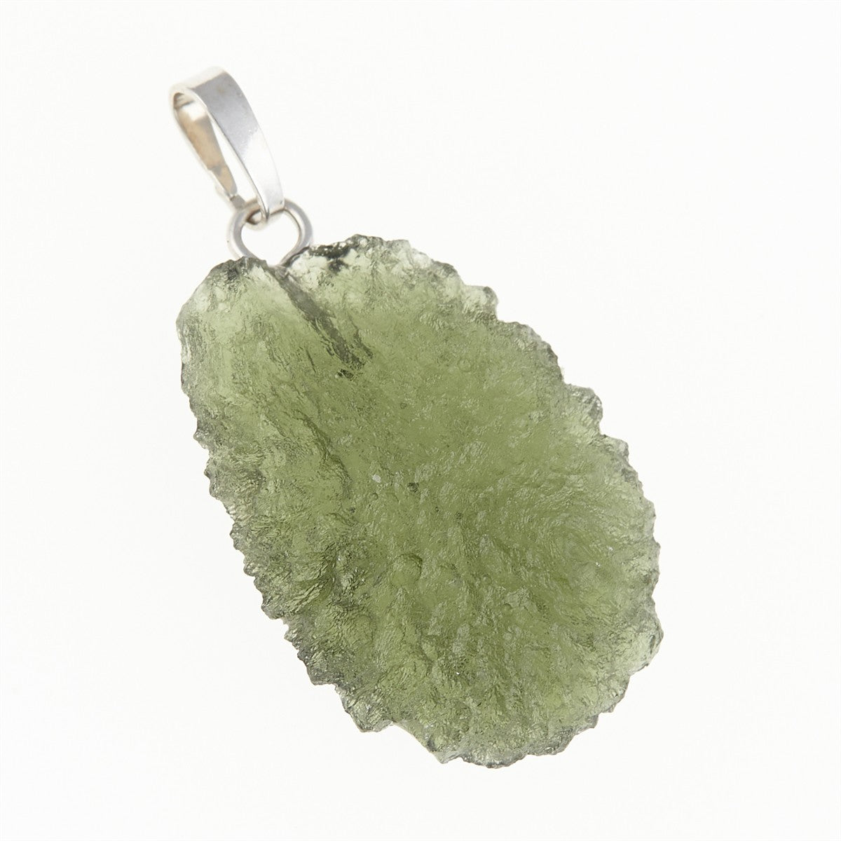 Silver pendant with moldavite 12393