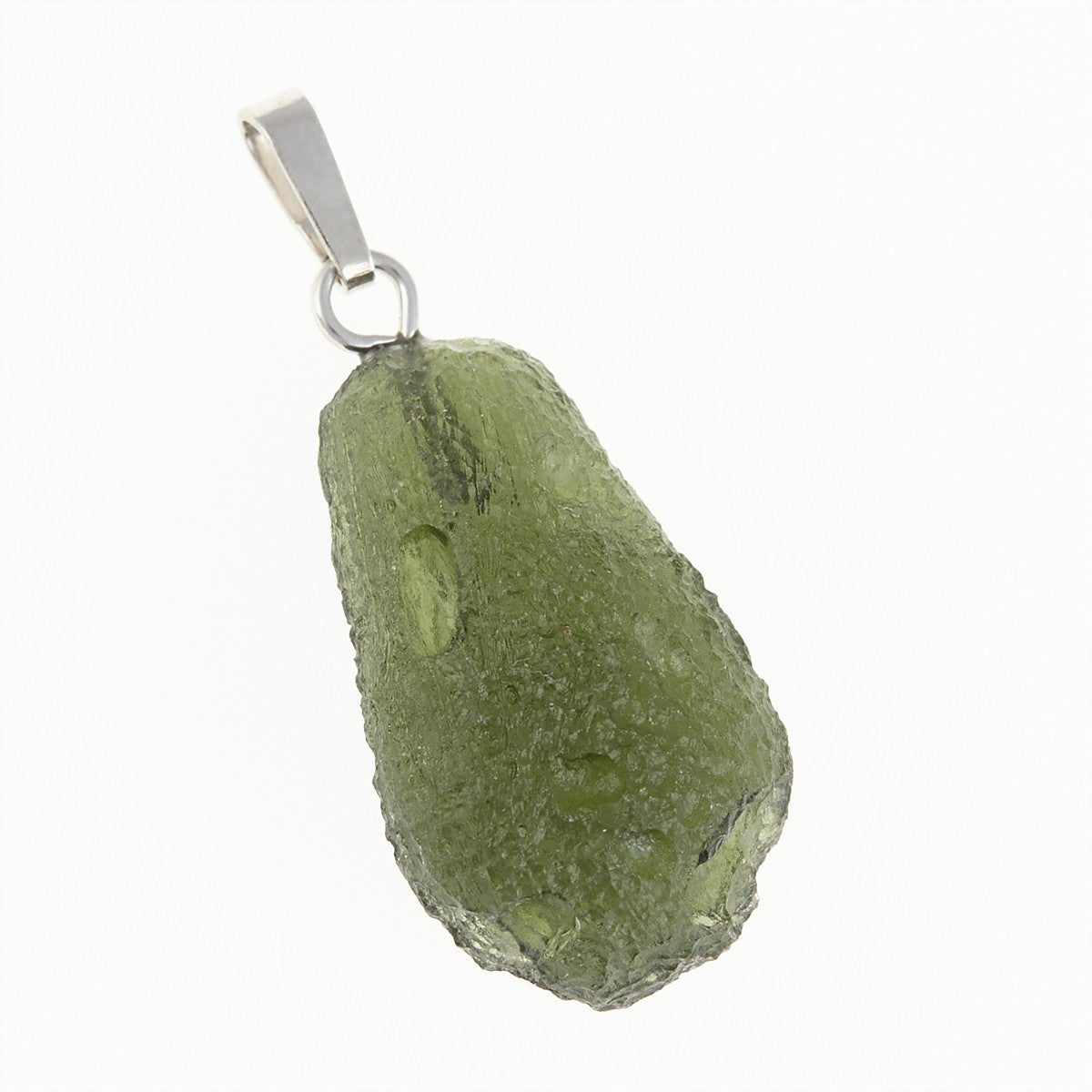 Silver pendant with moldavite 12398