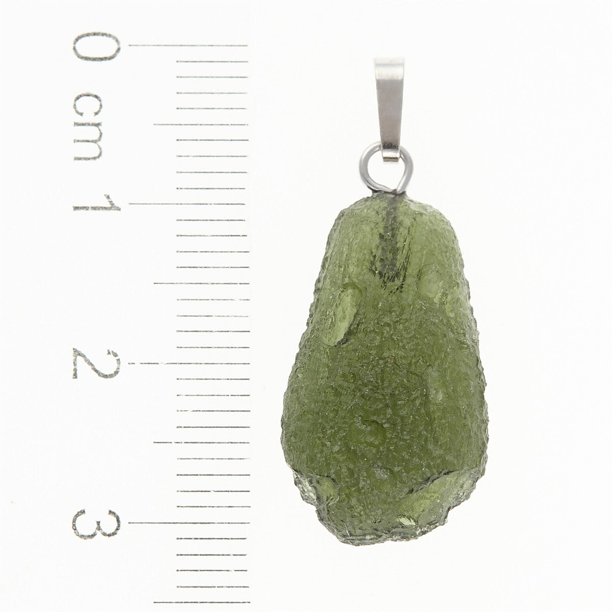 Silver pendant with moldavite 12398