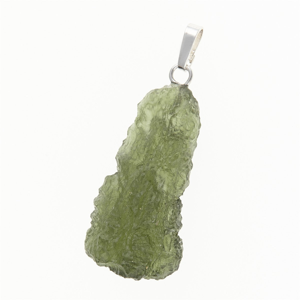 Silver pendant with moldavite 12410