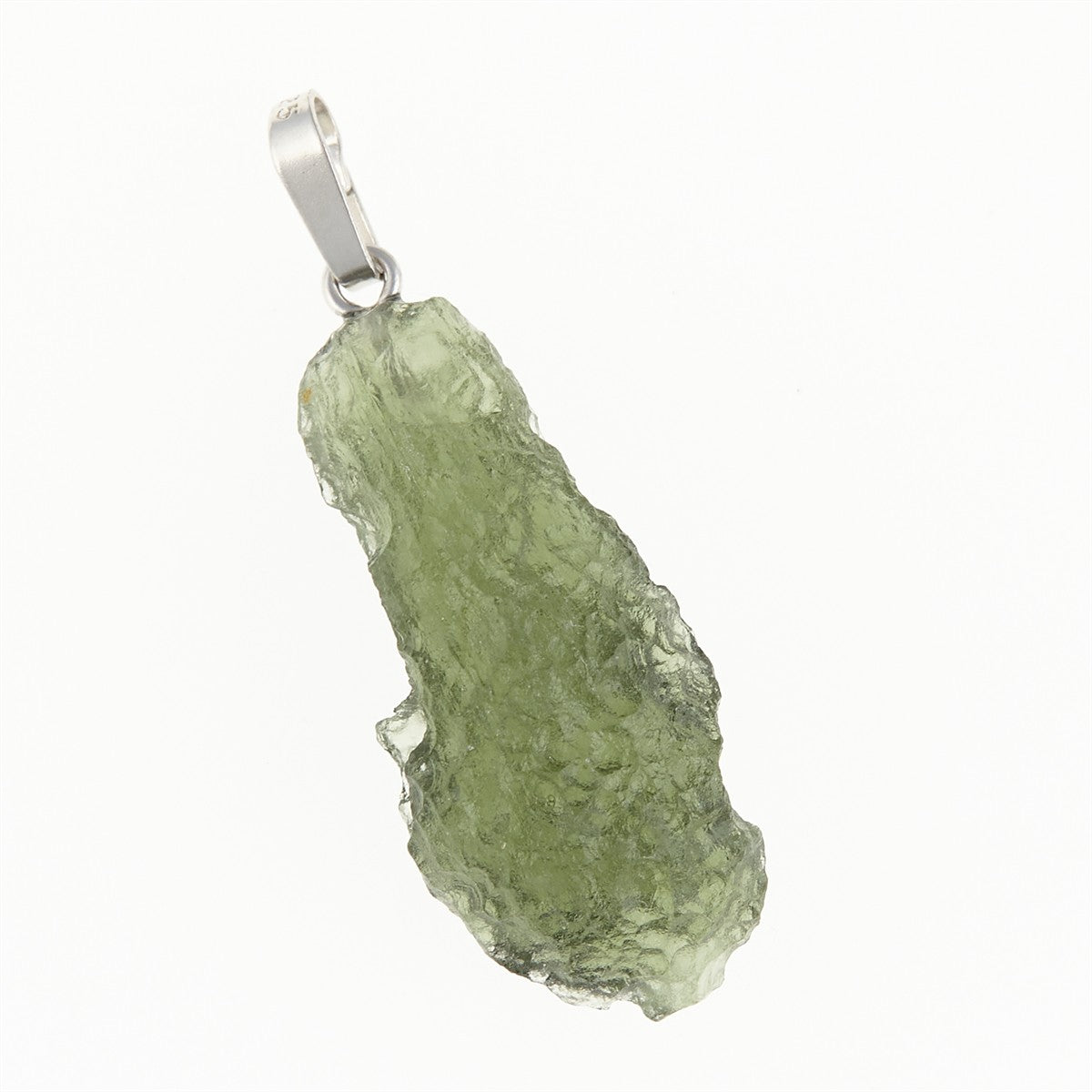 Silver pendant with moldavite 12413