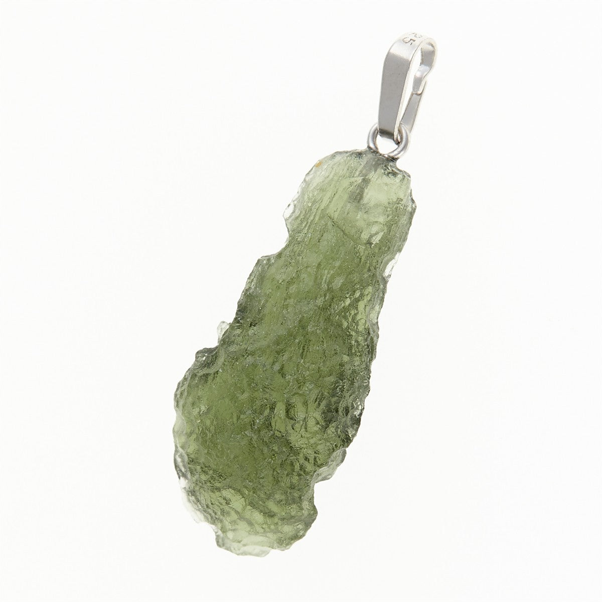 Silver pendant with moldavite 12413