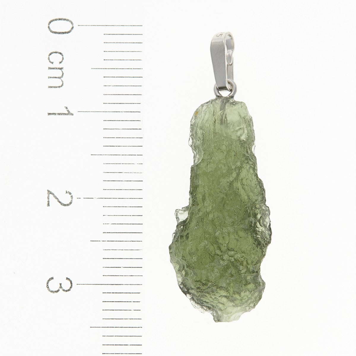 Silver pendant with moldavite 12413