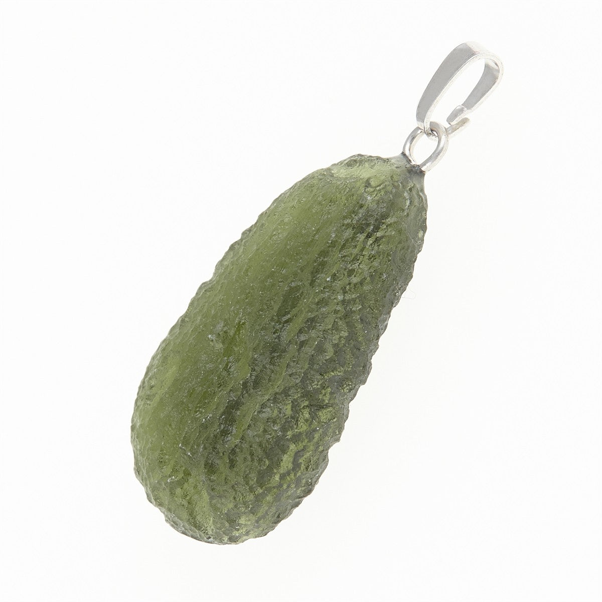Silver pendant with moldavite 12427
