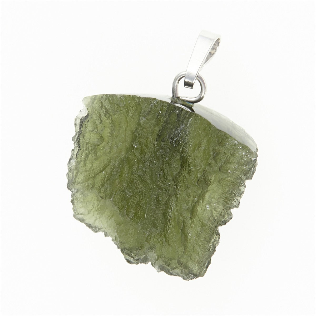 Silver pendant with a moldavite 26-012