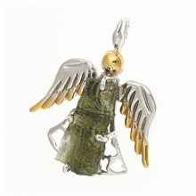 Ciondolo in argento con codice moldavite - Angelo - 10651