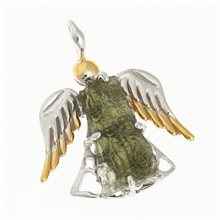 Ciondolo in argento con codice moldavite - Angelo - 10651