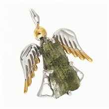 Ciondolo in argento con codice moldavite - Angelo - 10651