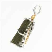 Ciondolo in argento con codice moldavite - Angelo - 10651