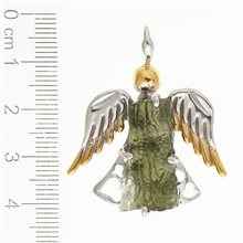Ciondolo in argento con codice moldavite - Angelo - 10651