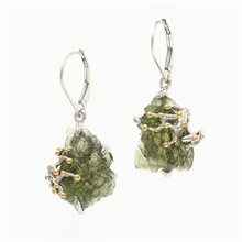 Orecchini in argento con Moldaviti naturali MKOL12318