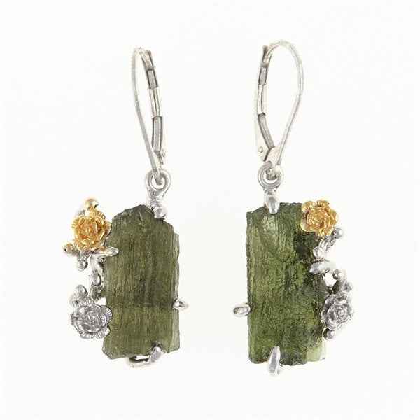 Orecchini in argento con Moldaviti naturali MKOL12320