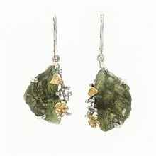 Orecchini in argento con Moldaviti naturali MKOL12322