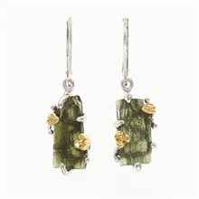 Orecchini in argento con Moldaviti naturali MKOL12323