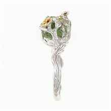 Silver ring with natural moldavite 24-005