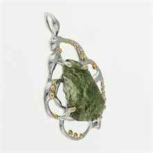 Silver pendant with moldavite 9722