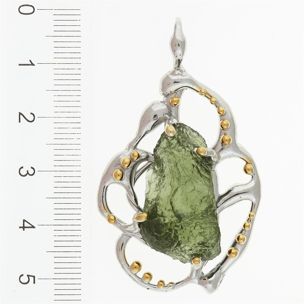 Silver pendant with moldavite 9722