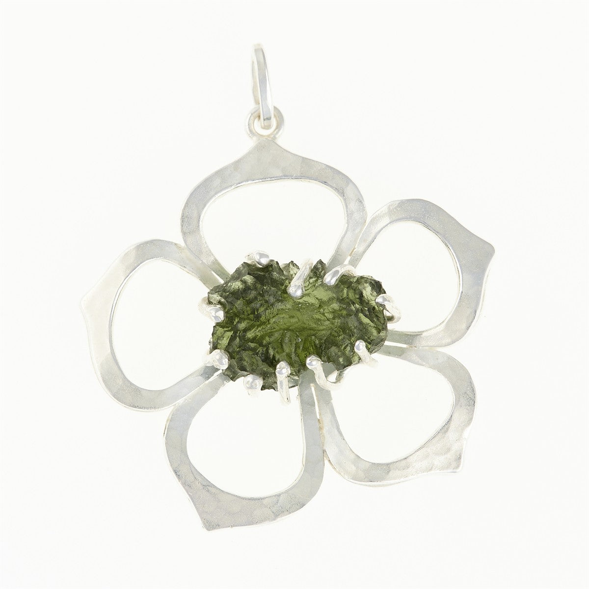 Pendant with natural moldavite - rose MKU12256