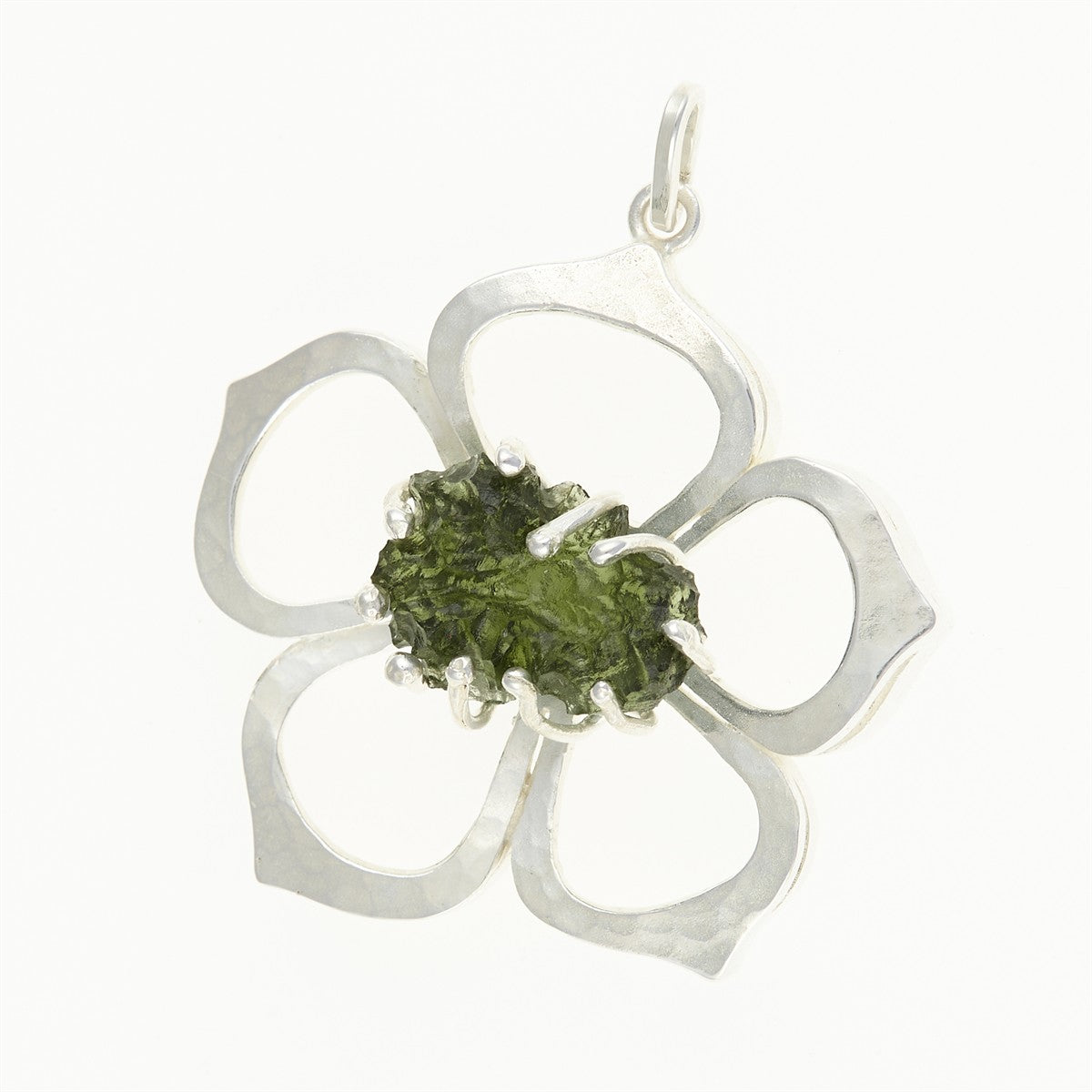 Pendant with natural moldavite - rose MKU12256