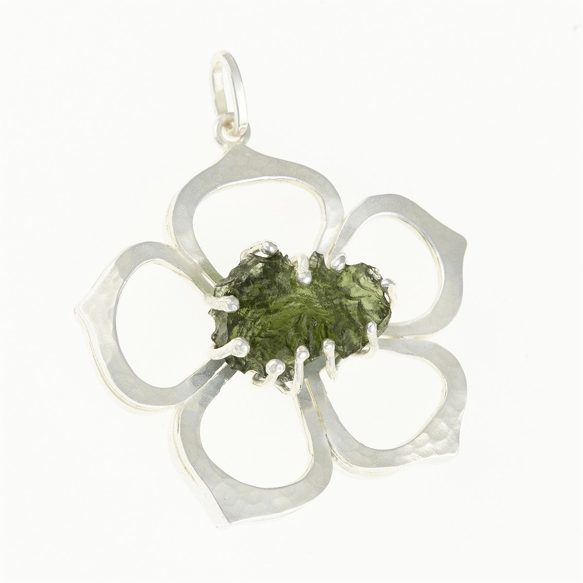 Pendant with natural moldavite - rose MKU12256