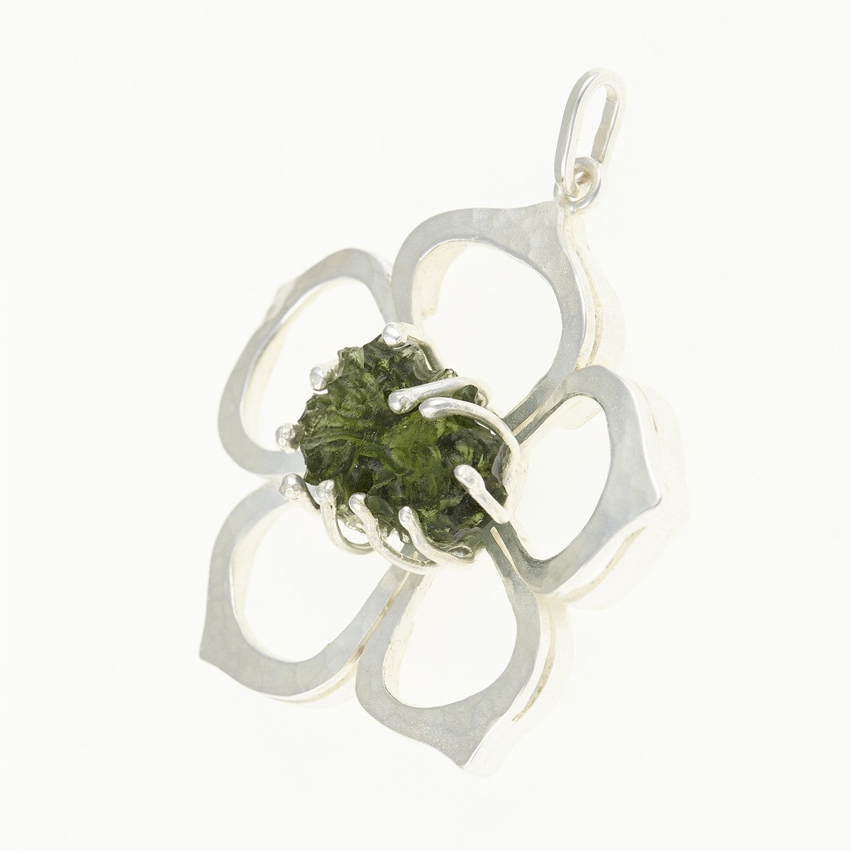 Pendant with natural moldavite - rose MKU12256