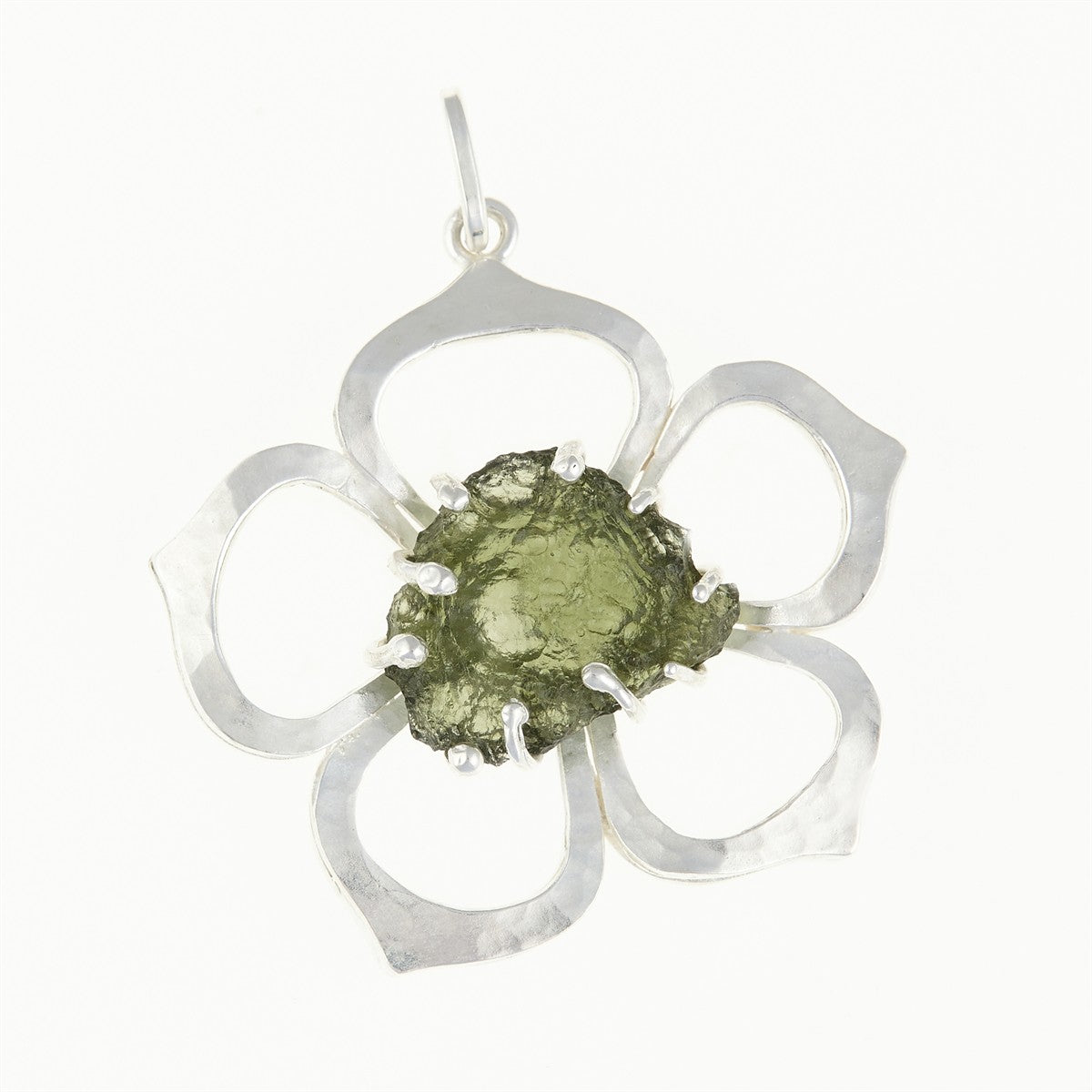 Pendant with natural moldavite - rose MKU12260