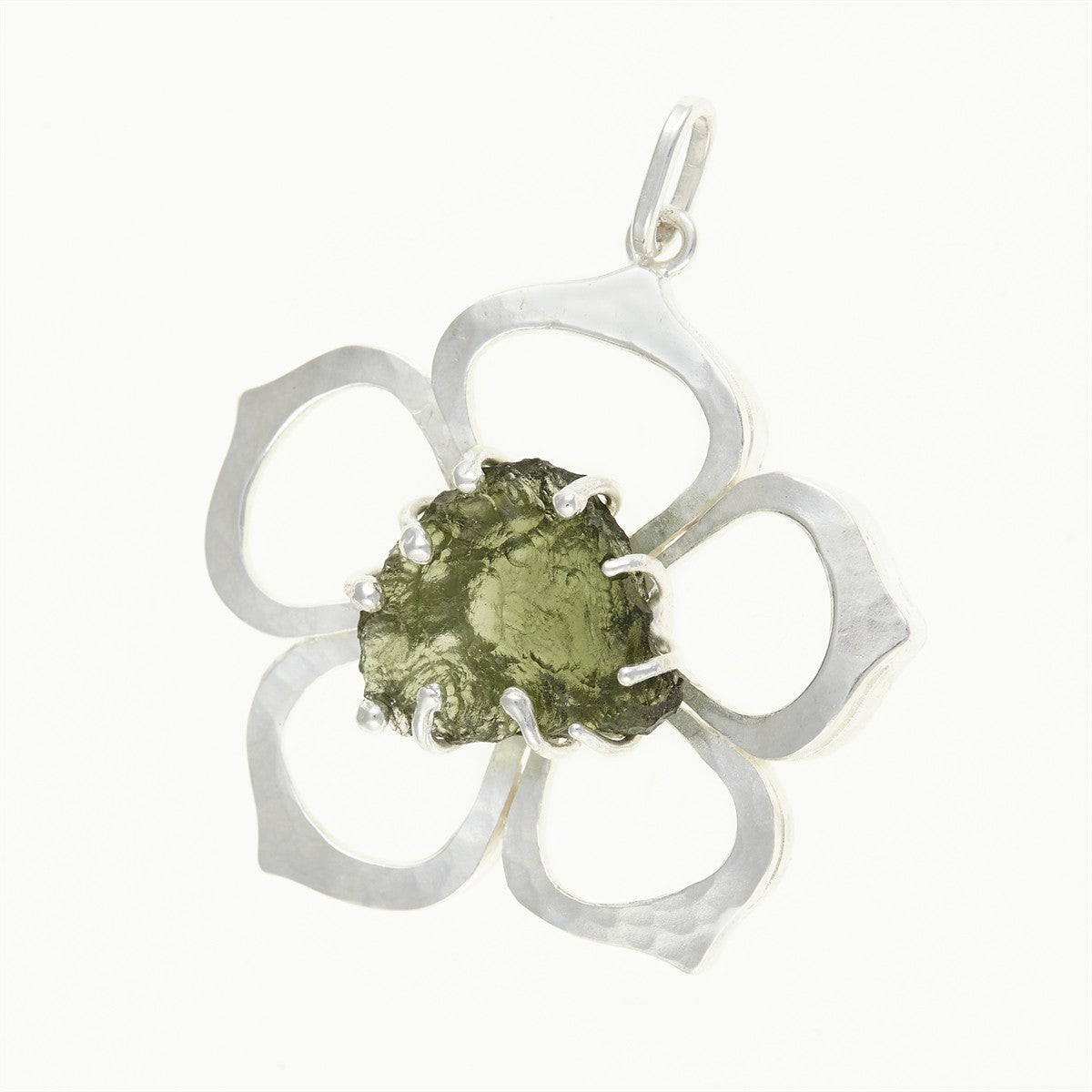 Pendant with natural moldavite - rose MKU12260