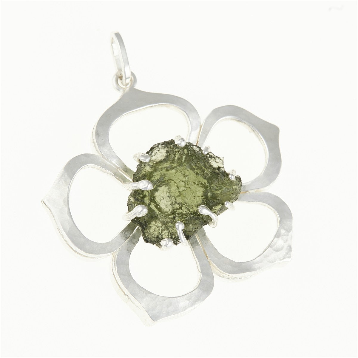 Pendant with natural moldavite - rose MKU12260