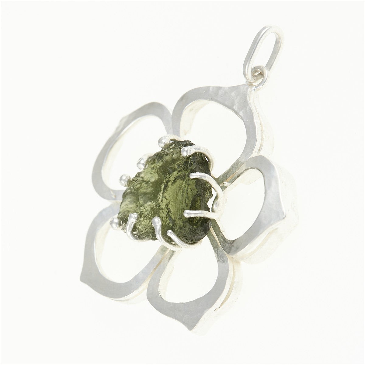 Pendant with natural moldavite - rose MKU12260