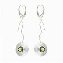 Orecchini in argento con codice moldavite MKU26-015