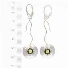 Orecchini in argento con codice moldavite MKU26-015