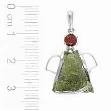 Ciondolo in argento con moldavite e granato - angelo 10179