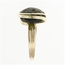 Golden ring with moldavite 10204