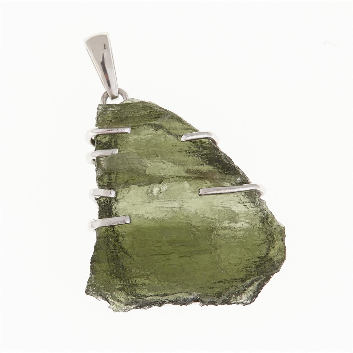 Silver pendant with moldavite 10263