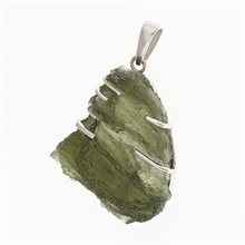 Silver pendant with moldavite 10263