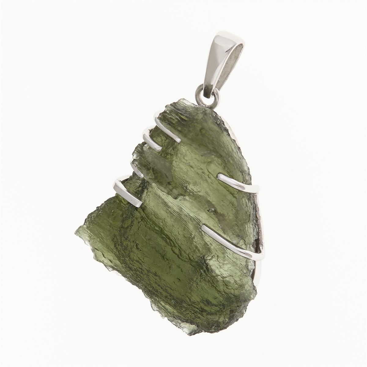 Silver pendant with moldavite 10263