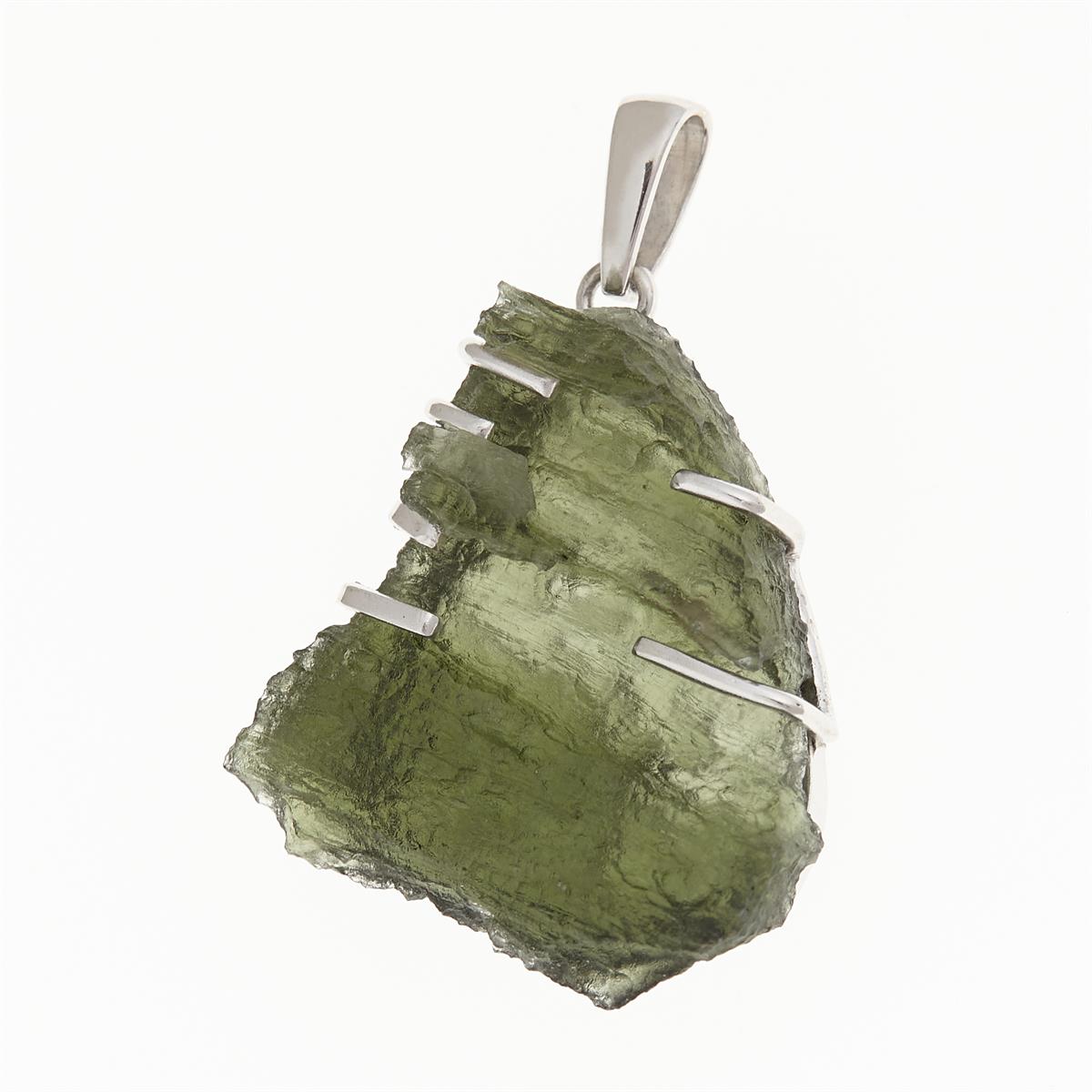 Silver pendant with moldavite 10263