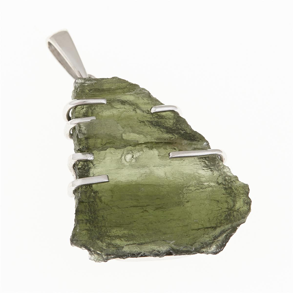 Silver pendant with moldavite 10263