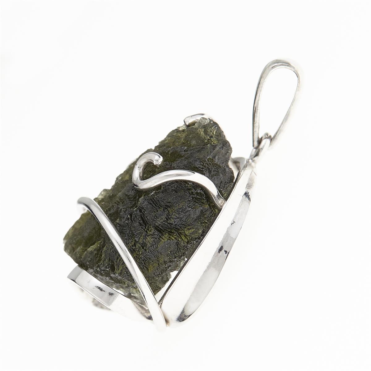Silver pendant with moldavite 10271