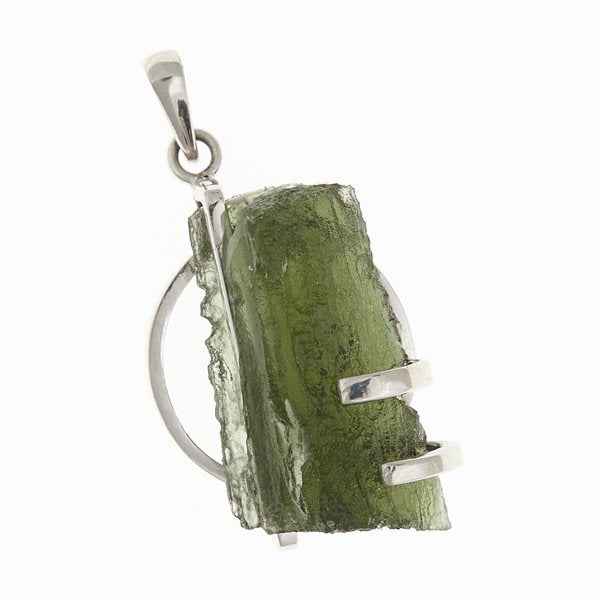 Silver pendant with moldavite 10306
