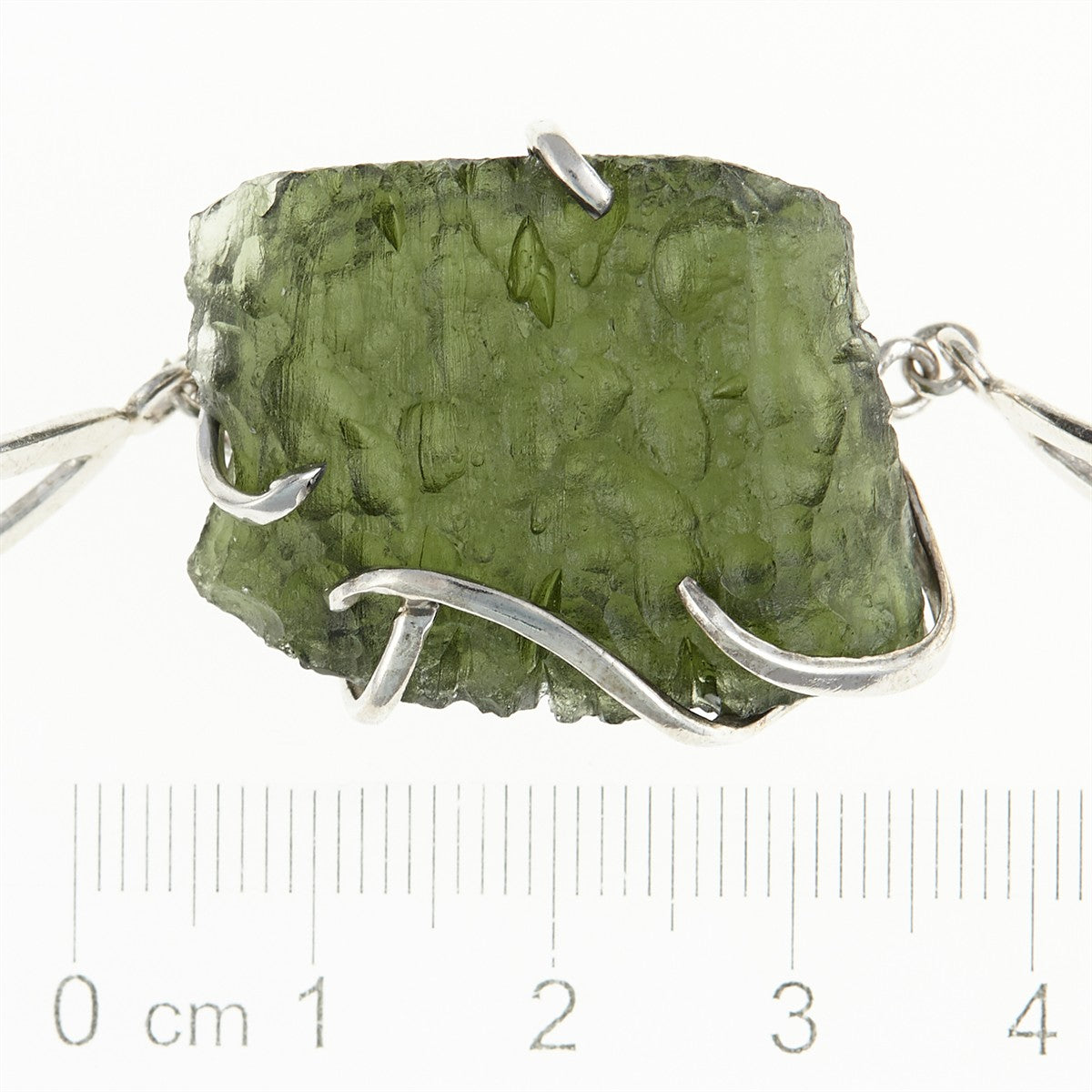 Silver bracelet with moldavite MS10329