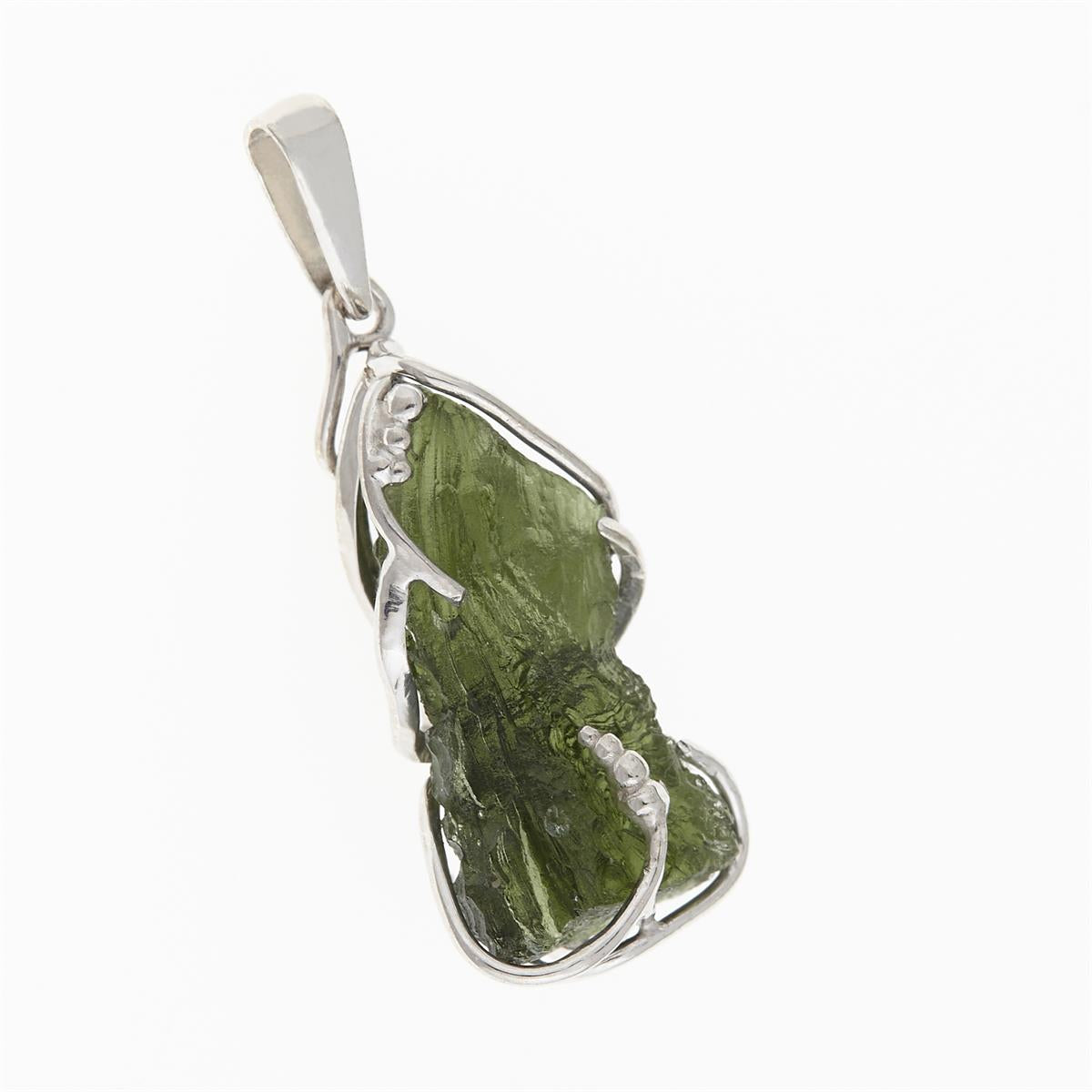 Silver pendant with moldavite 10704