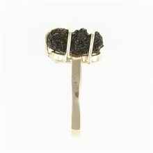 Anello dorato con moldavite 11426