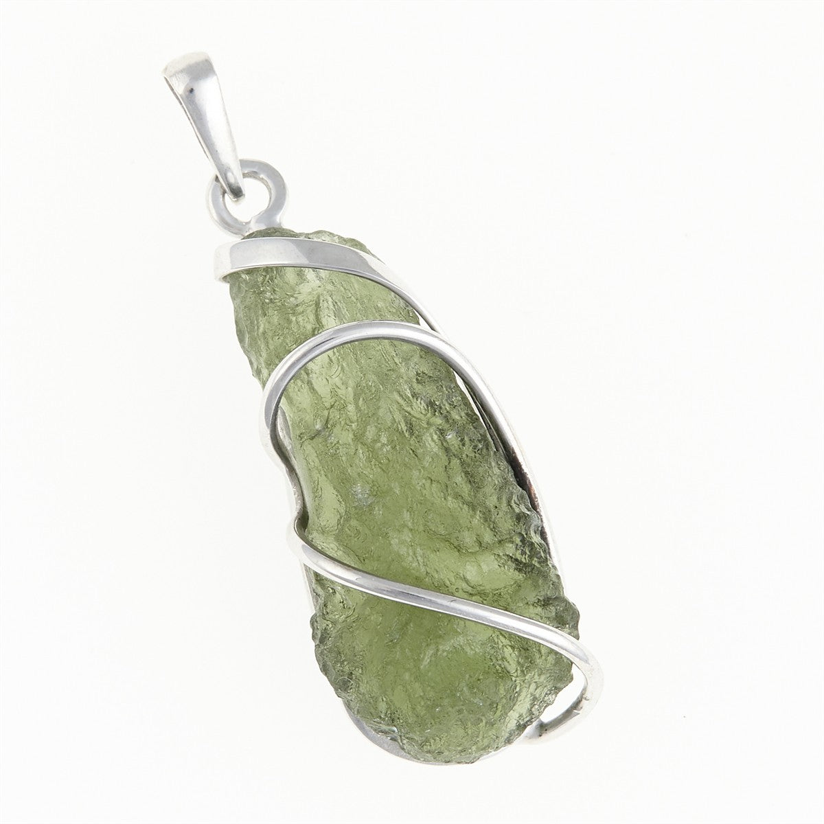 Silver pendant with a moldavite MS12506