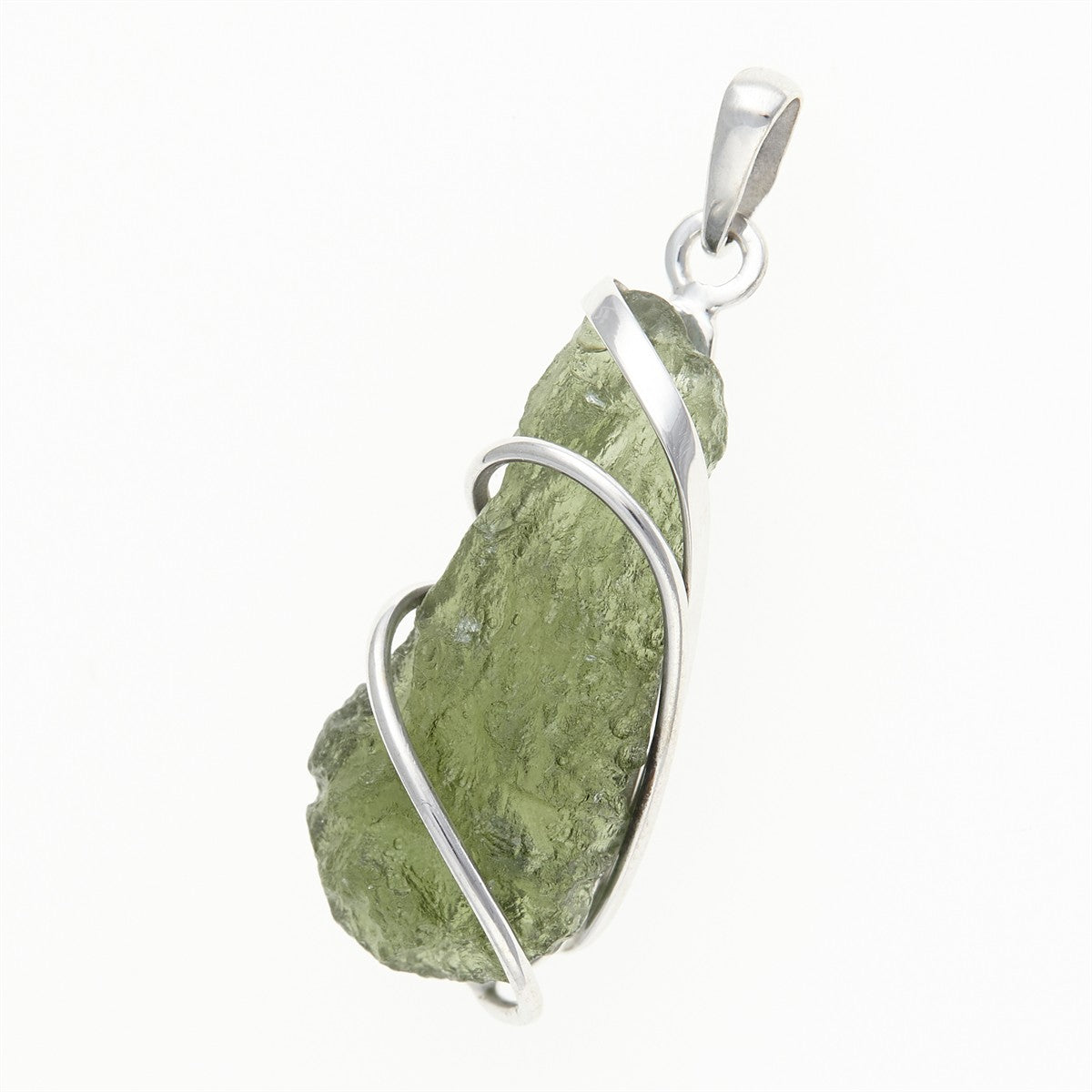 Silver pendant with a moldavite MS12506