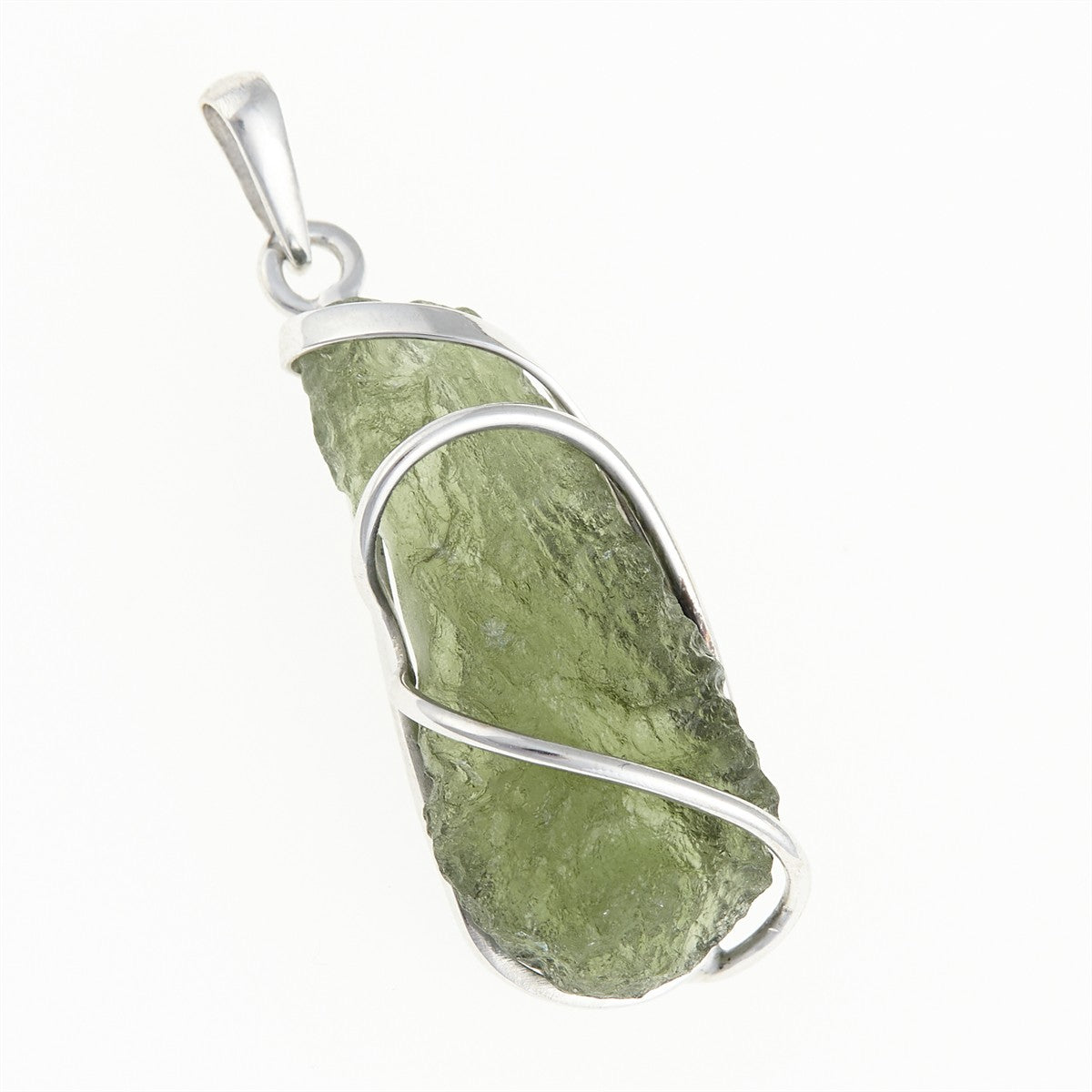 Silver pendant with a moldavite MS12506