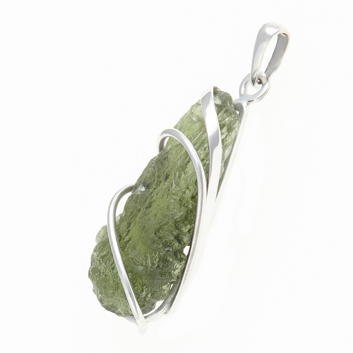 Silver pendant with a moldavite MS12506